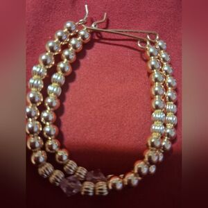 Elegant Gold and Purple Beaded Bracelet